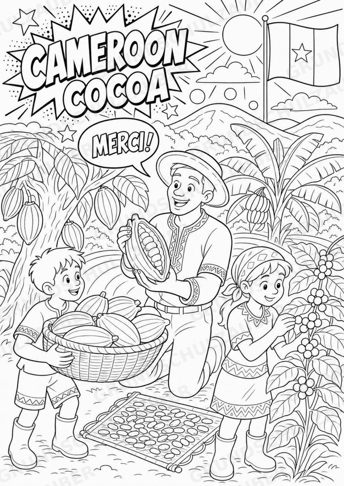Kamerun POP Art Ausmalbilder 15 Malvorlagen – Materialseite 11
