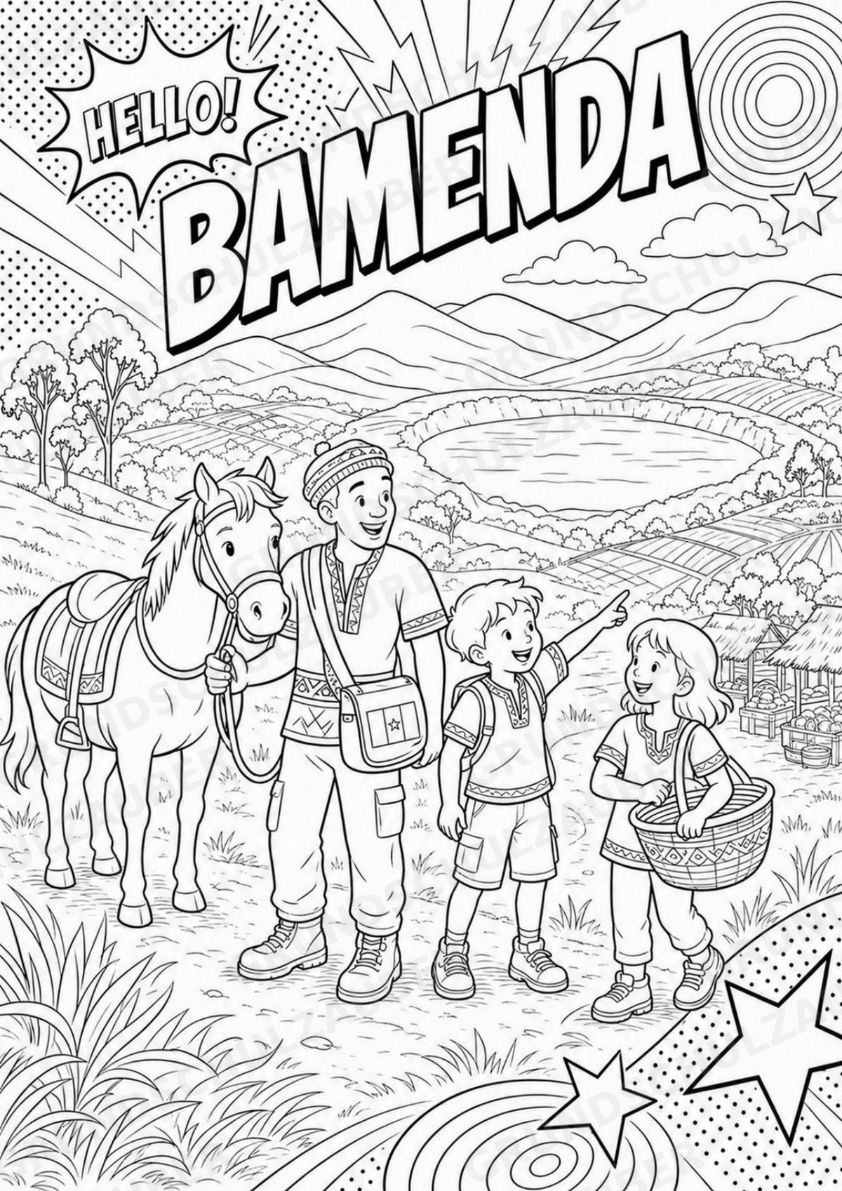 Kamerun POP Art Ausmalbilder 15 Malvorlagen – Materialseite 13