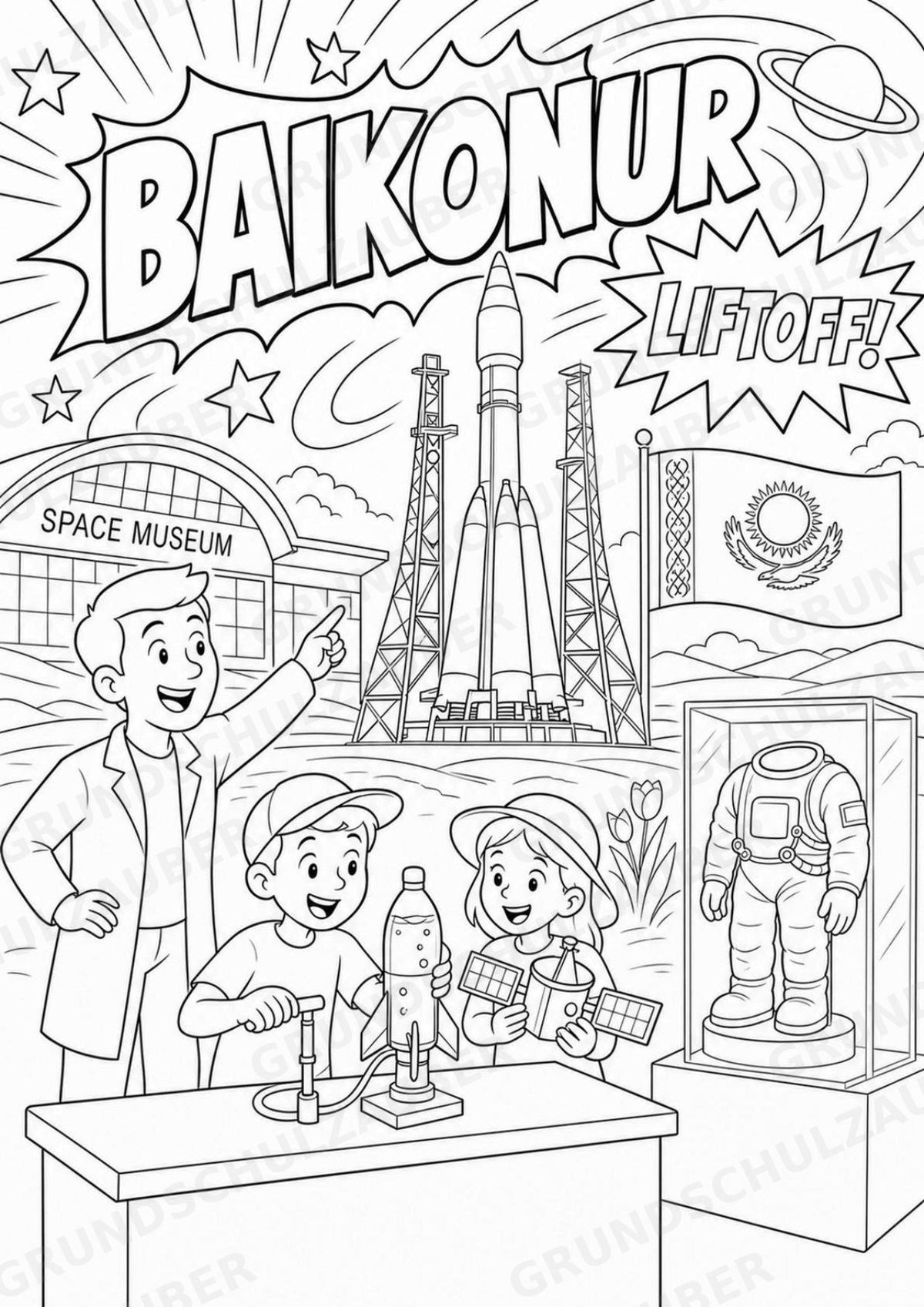 Kasachstan POP Art Ausmalbilder 15 Malvorlagen – Materialseite 11