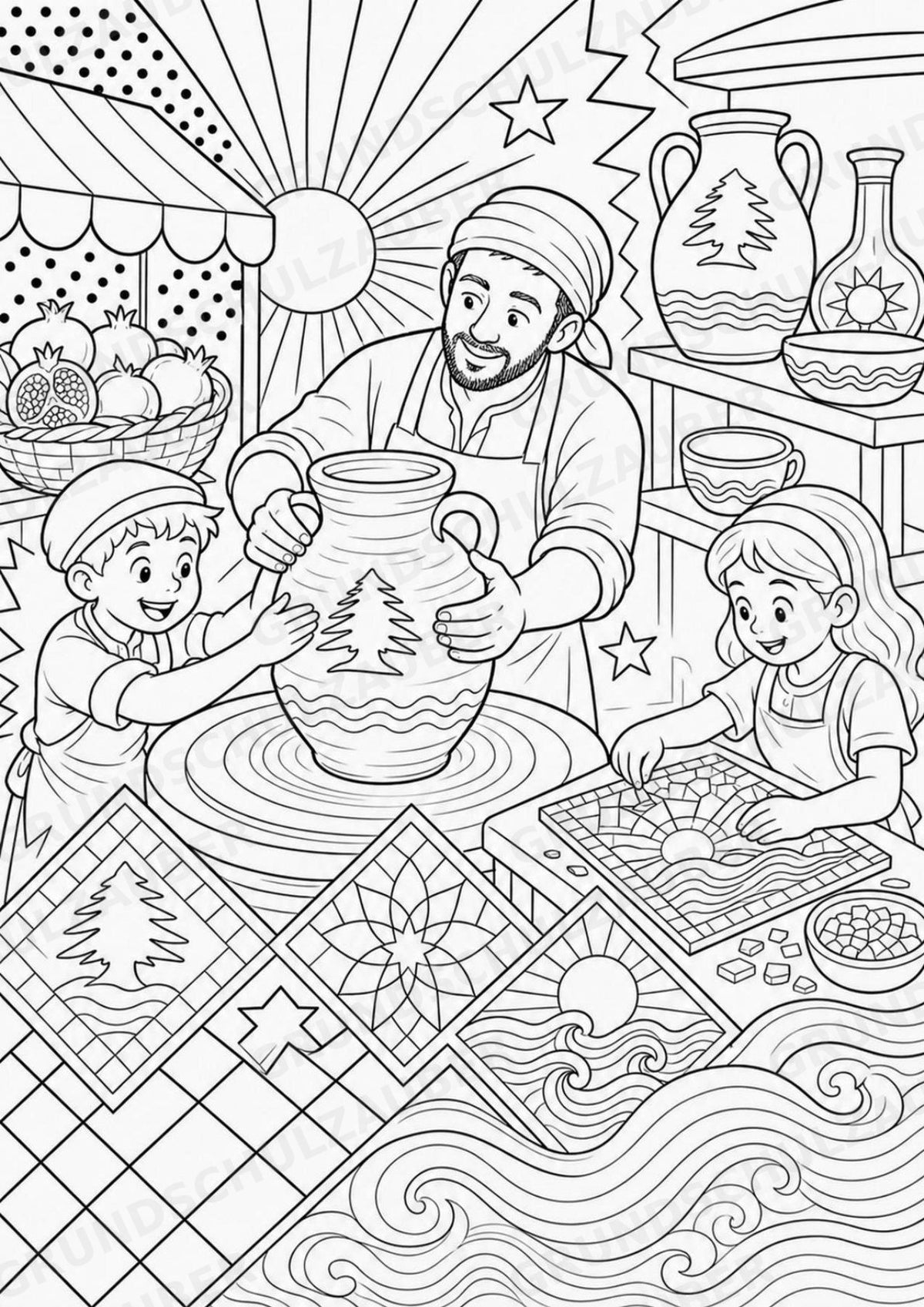 Libanon POP Art Ausmalbilder 15 Malvorlagen – Materialseite 12