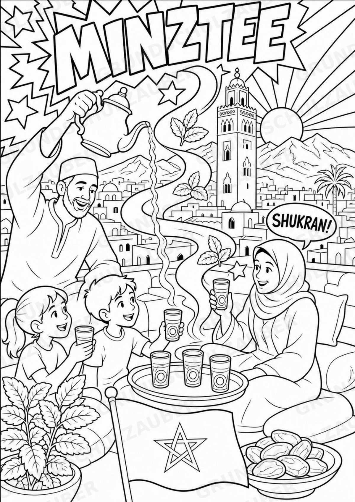 Marokko POP Art Ausmalbilder 15 Malvorlagen – Materialseite 11