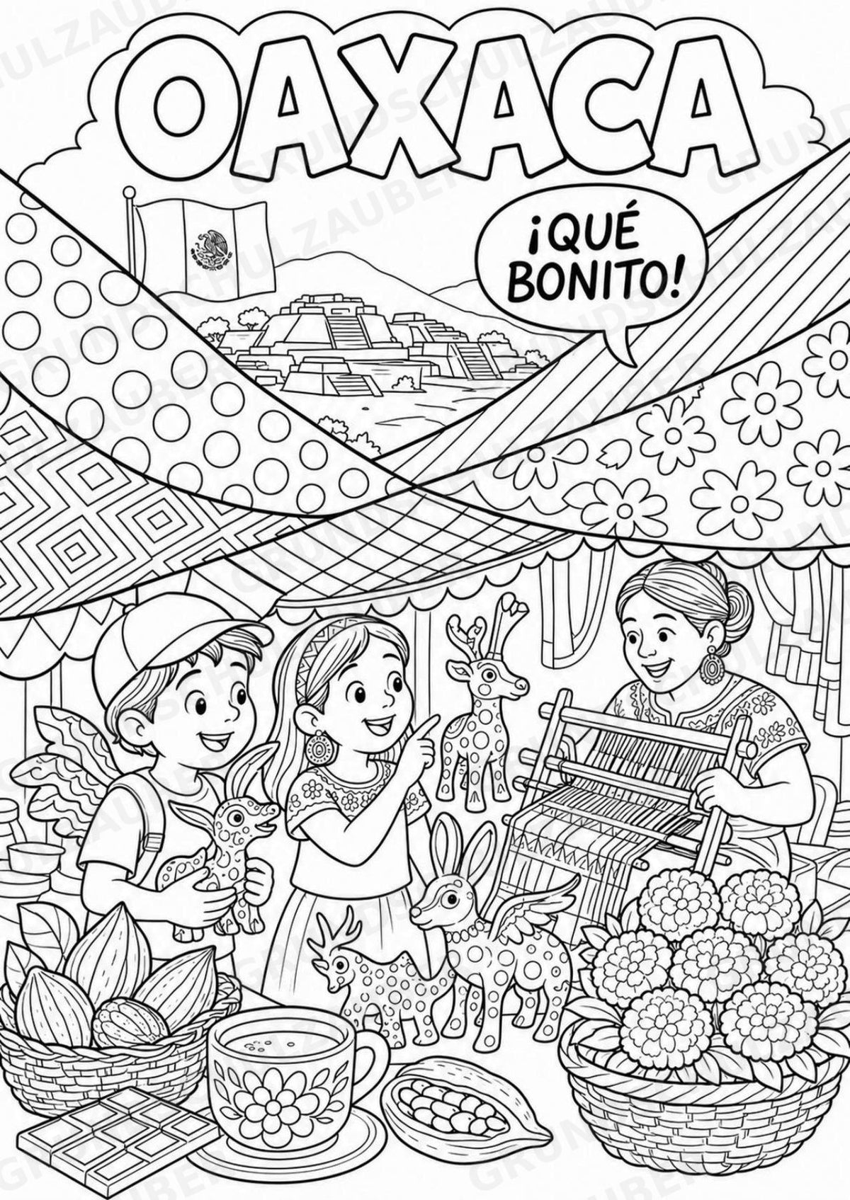 Mexiko POP Art Ausmalbilder 15 Malvorlagen – Materialseite 6