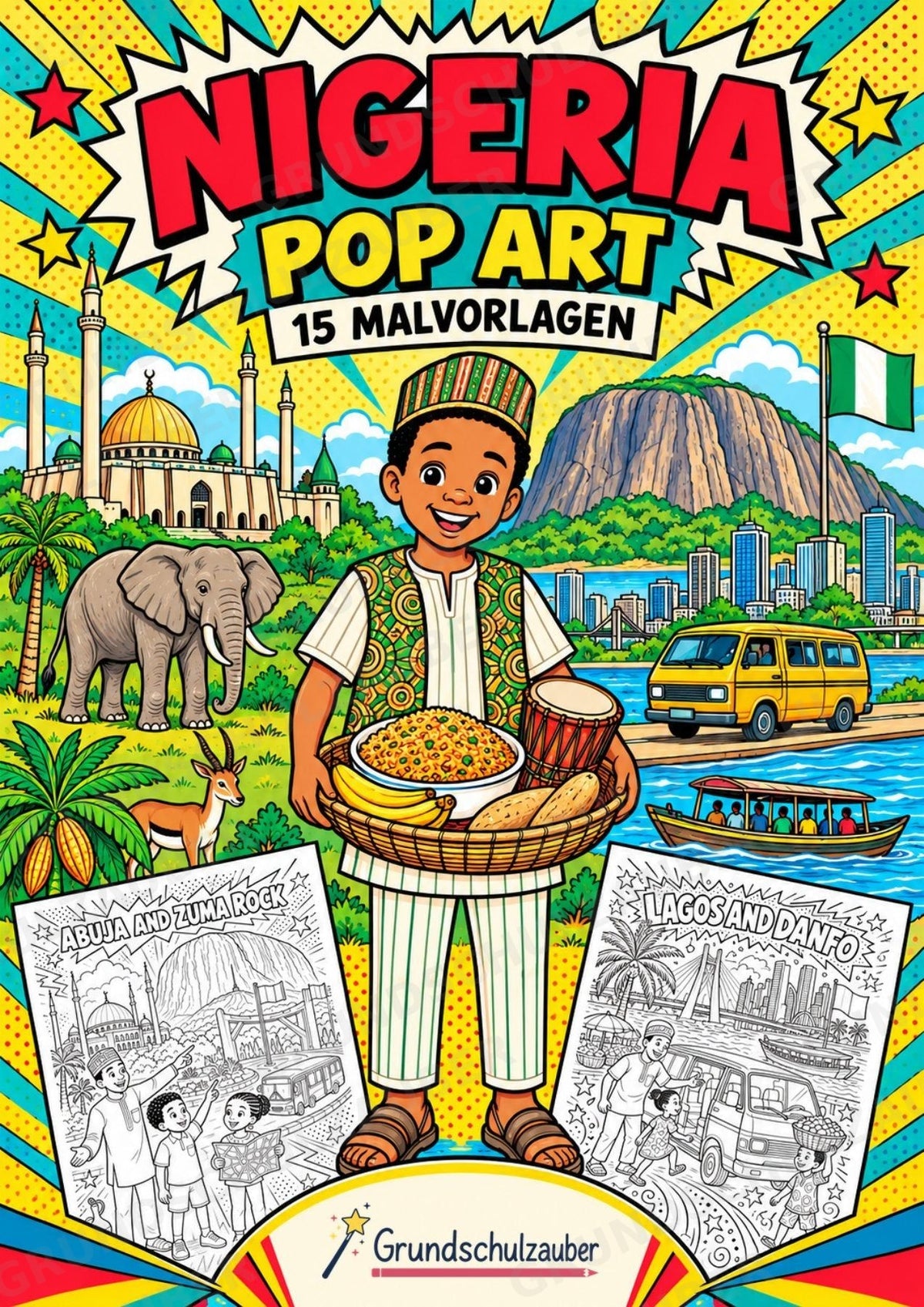 Nigeria POP Art Ausmalbilder 15 Malvorlagen – Cover