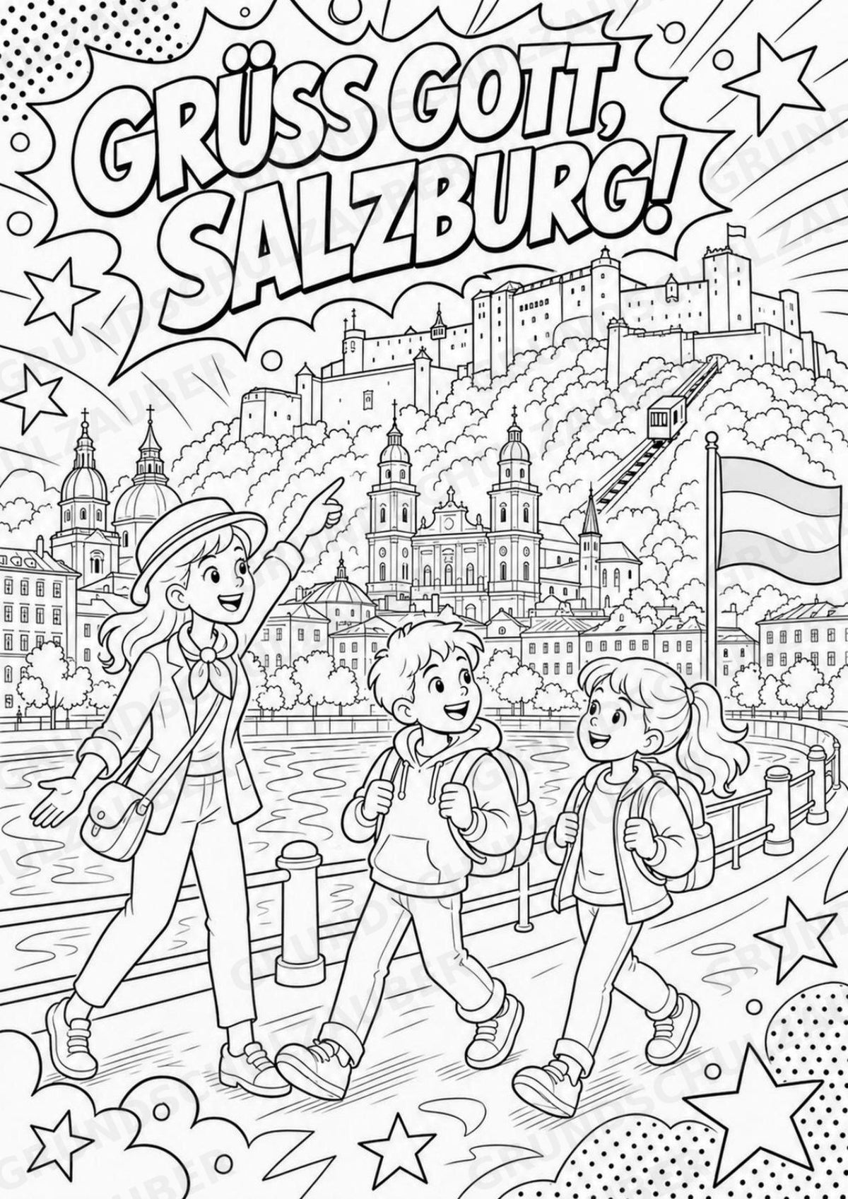 Österreich POP Art Ausmalbilder 15 Malvorlagen – Materialseite 4