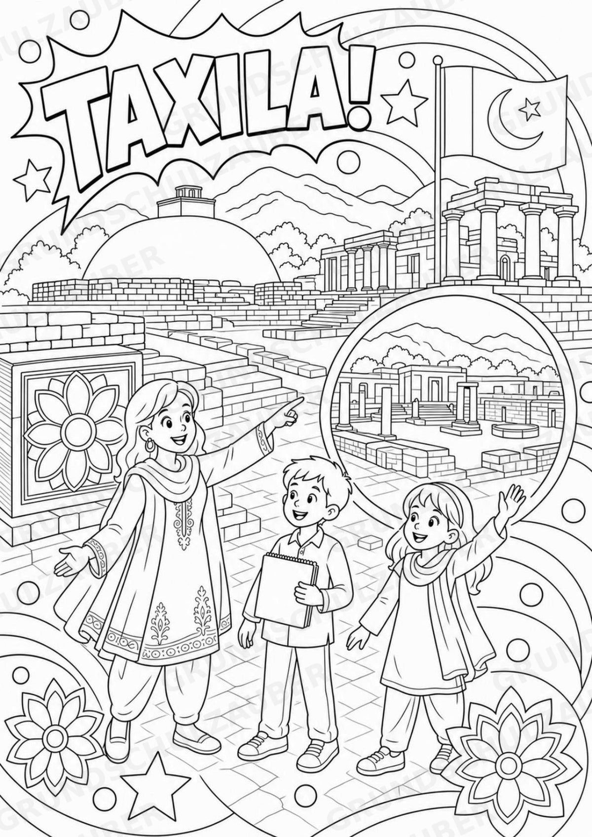 Pakistan POP Art Ausmalbilder 15 Malvorlagen – Materialseite 6