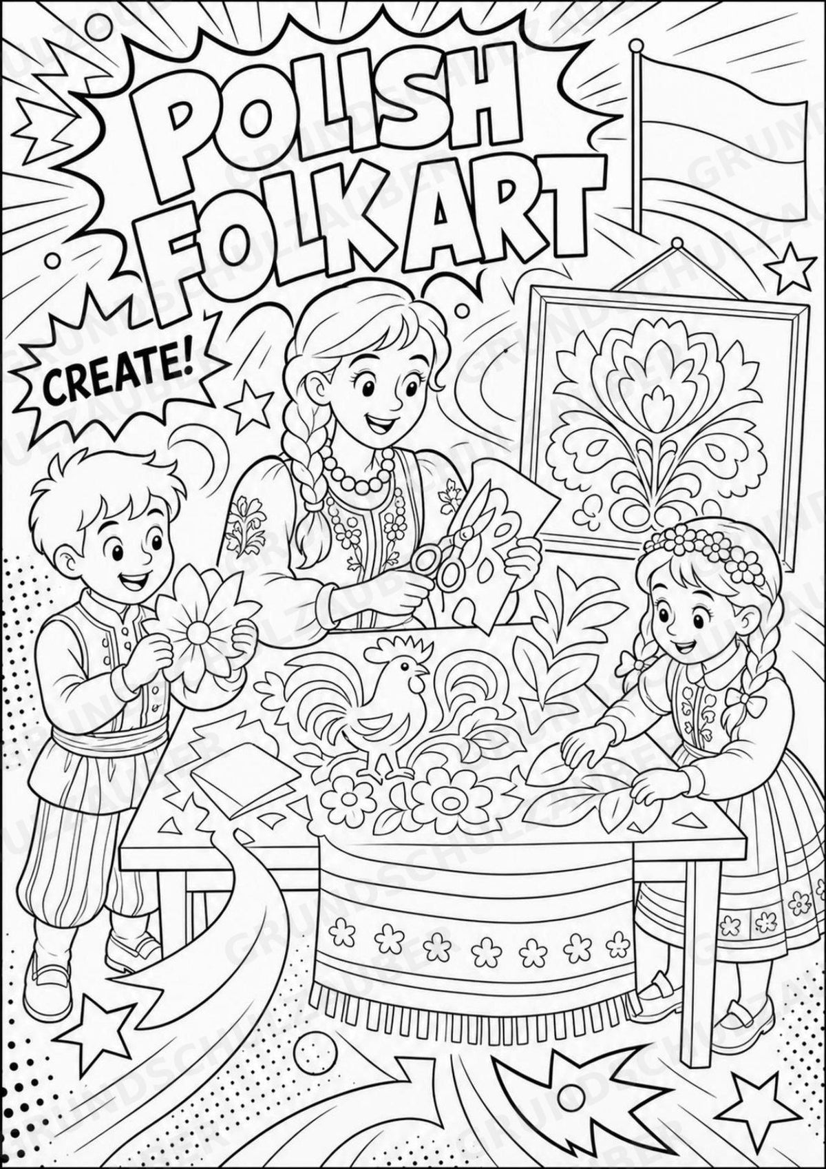 Polen POP Art Ausmalbilder 15 Malvorlagen – Materialseite 12