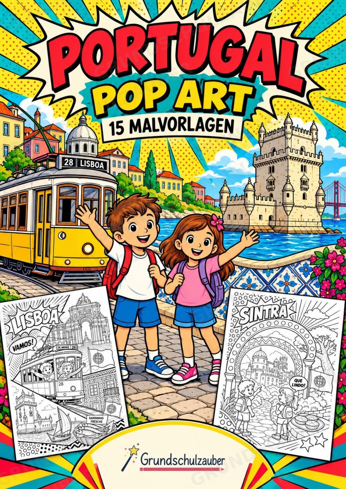 Portugal POP Art Ausmalbilder 15 Malvorlagen – Cover
