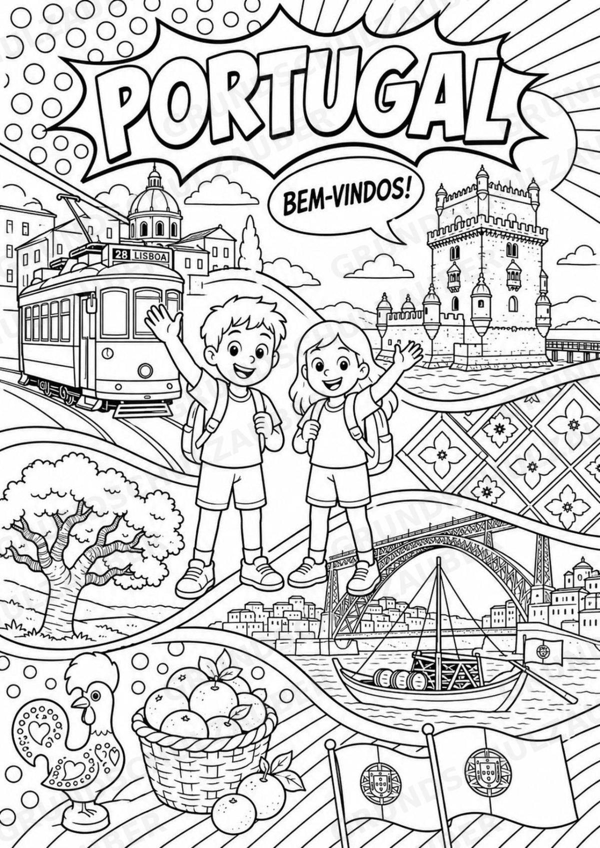 Portugal POP Art Ausmalbilder 15 Malvorlagen – Materialseite 2