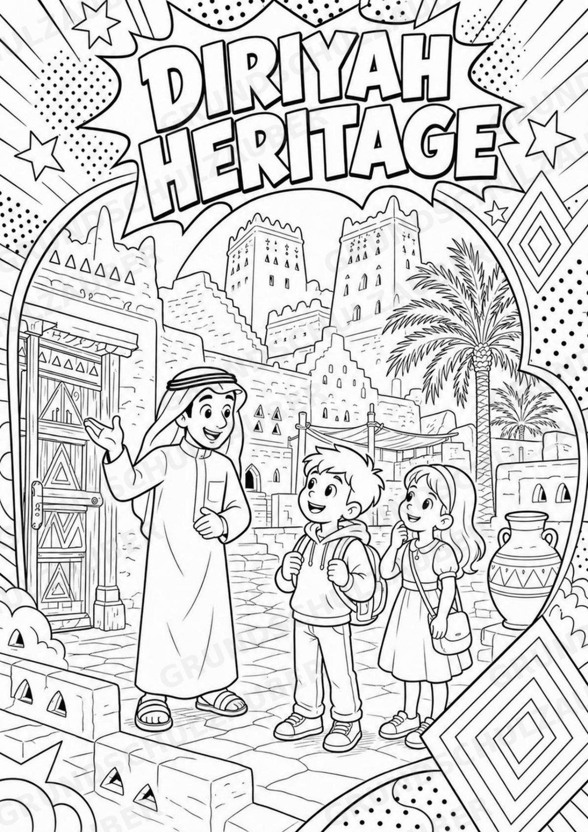 Saudi Arabien POP Art Ausmalbilder 15 Malvorlagen – Materialseite 4