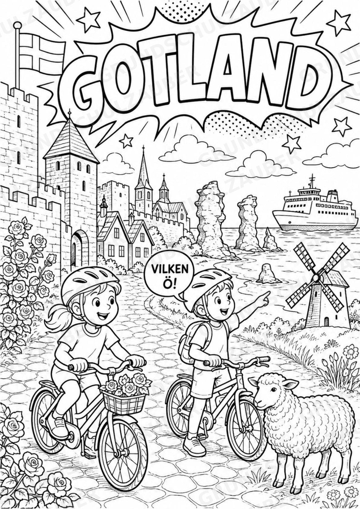 Schweden POP Art Ausmalbilder 15 Malvorlagen – Materialseite 10