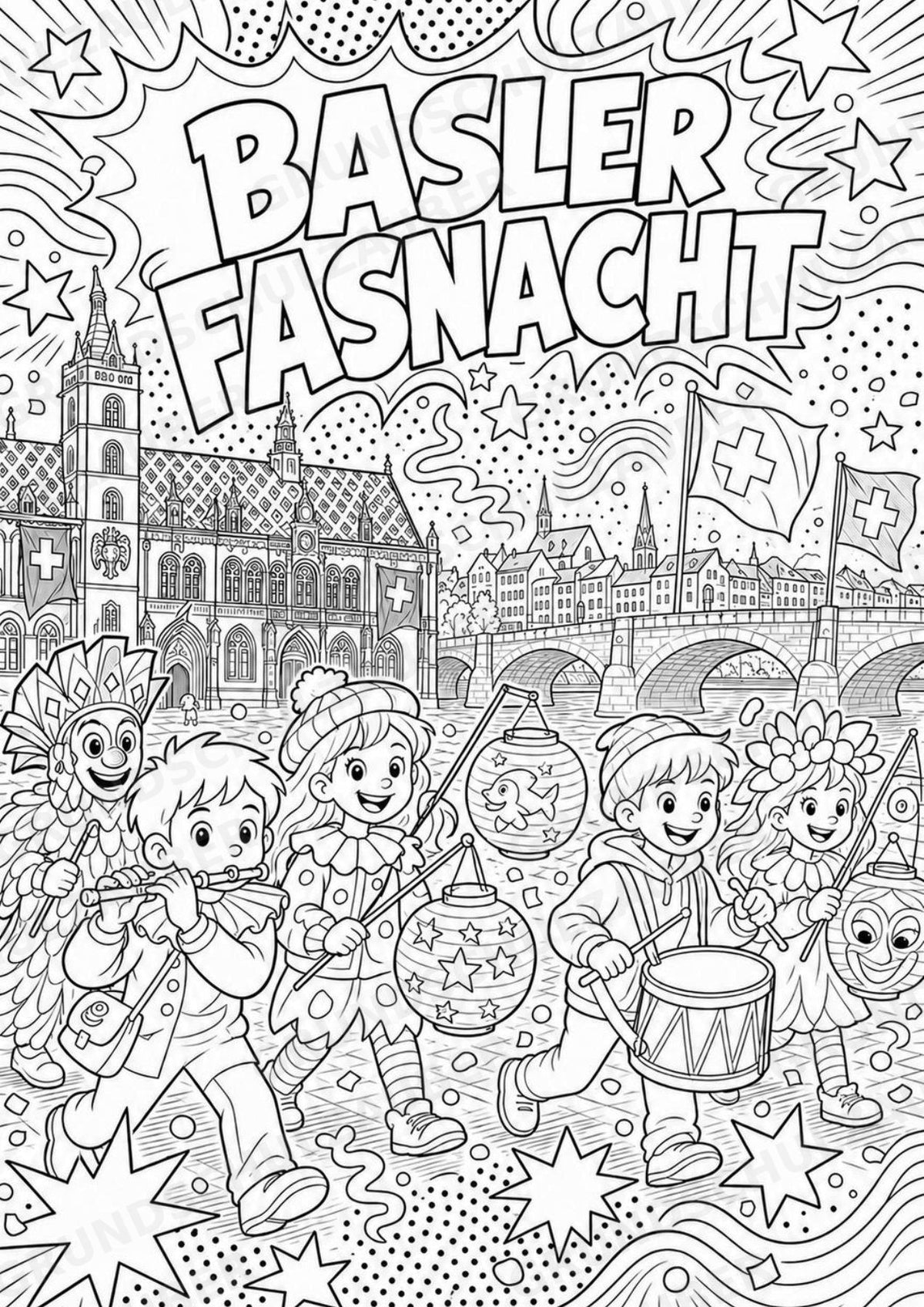 Schweiz POP Art Ausmalbilder 15 Malvorlagen – Materialseite 15