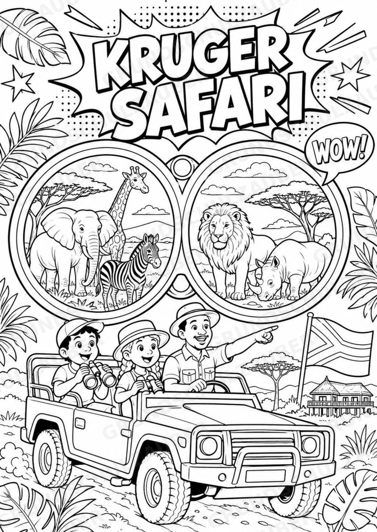 Südafrika POP Art Ausmalbilder 15 Malvorlagen – Materialseite 4