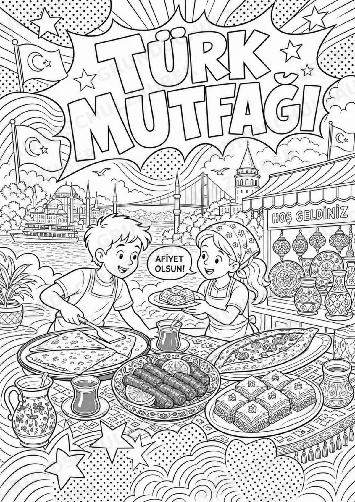 Türkei POP Art Ausmalbilder 15 Malvorlagen – Materialseite 10