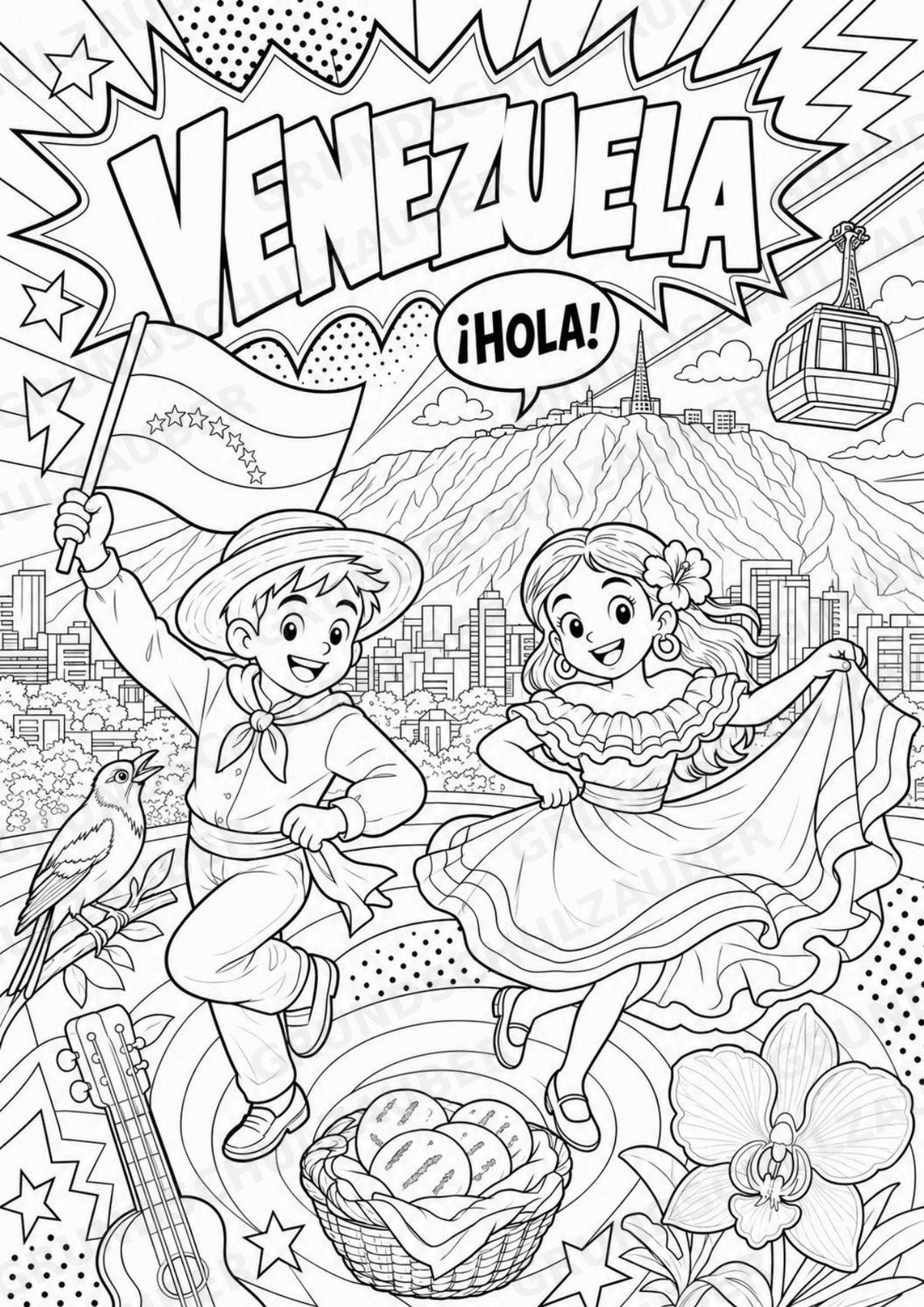 Venezuela POP Art Ausmalbilder 15 Malvorlagen – Materialseite 2