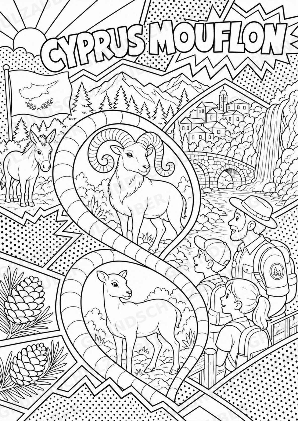 Zypern POP Art Ausmalbilder 15 Malvorlagen – Materialseite 14