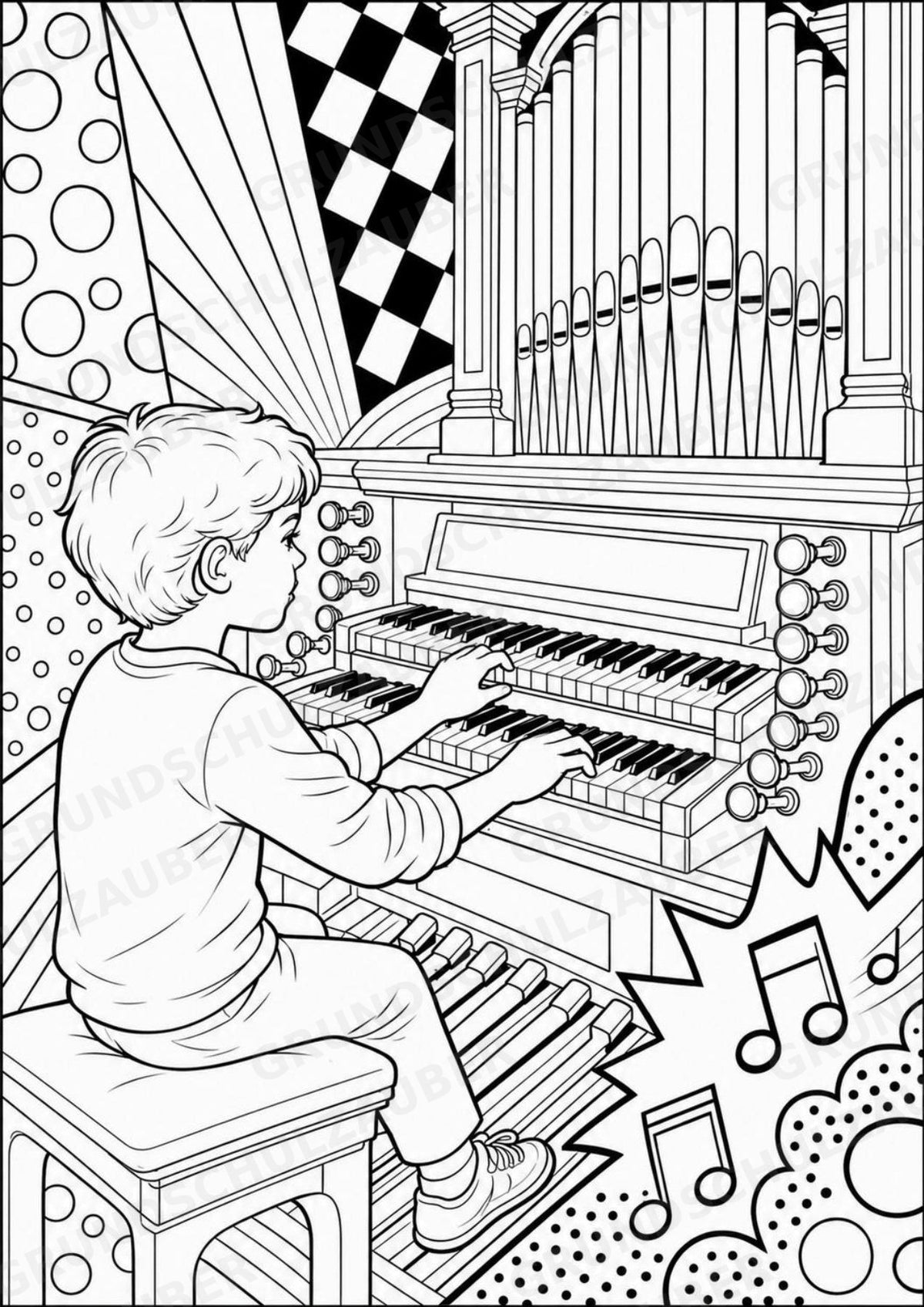 Die Orgel POP Art Ausmalbilder 15 Malvorlagen – Materialseite 4