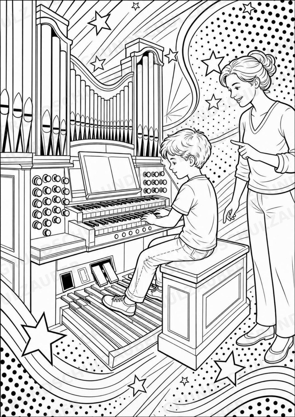 Die Orgel POP Art Ausmalbilder 15 Malvorlagen – Materialseite 5