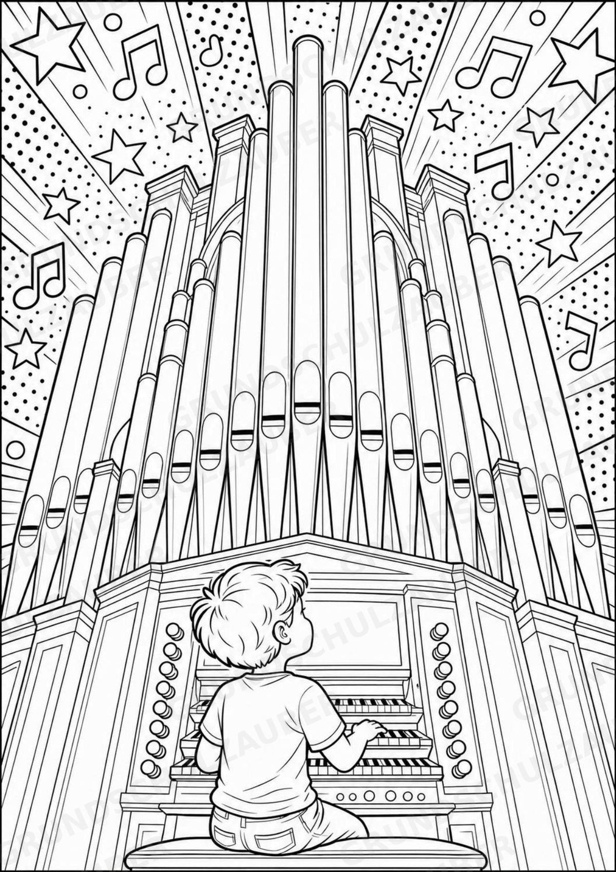 Die Orgel POP Art Ausmalbilder 15 Malvorlagen – Materialseite 8