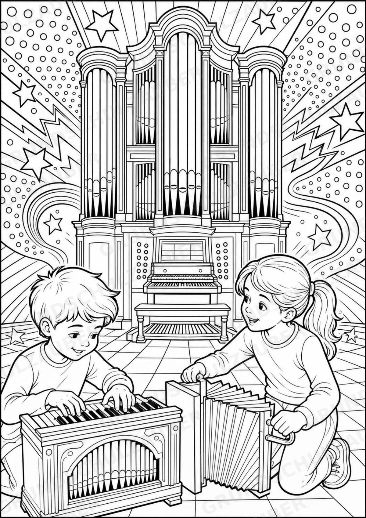 Die Orgel POP Art Ausmalbilder 15 Malvorlagen – Materialseite 10