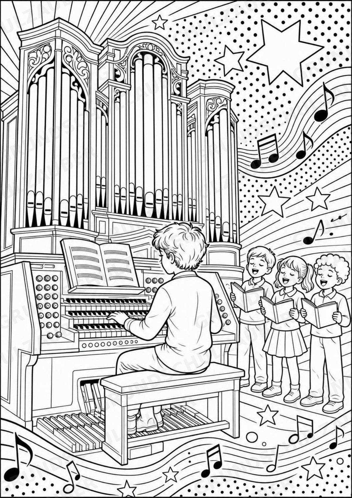 Die Orgel POP Art Ausmalbilder 15 Malvorlagen – Materialseite 11