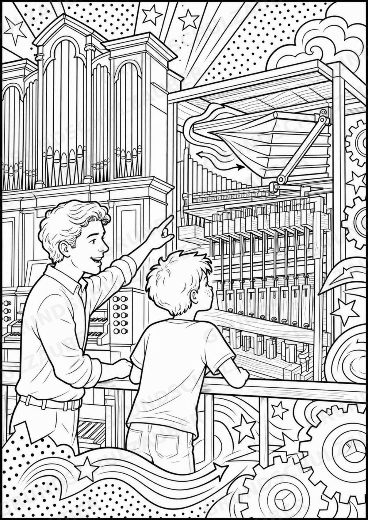 Die Orgel POP Art Ausmalbilder 15 Malvorlagen – Materialseite 16