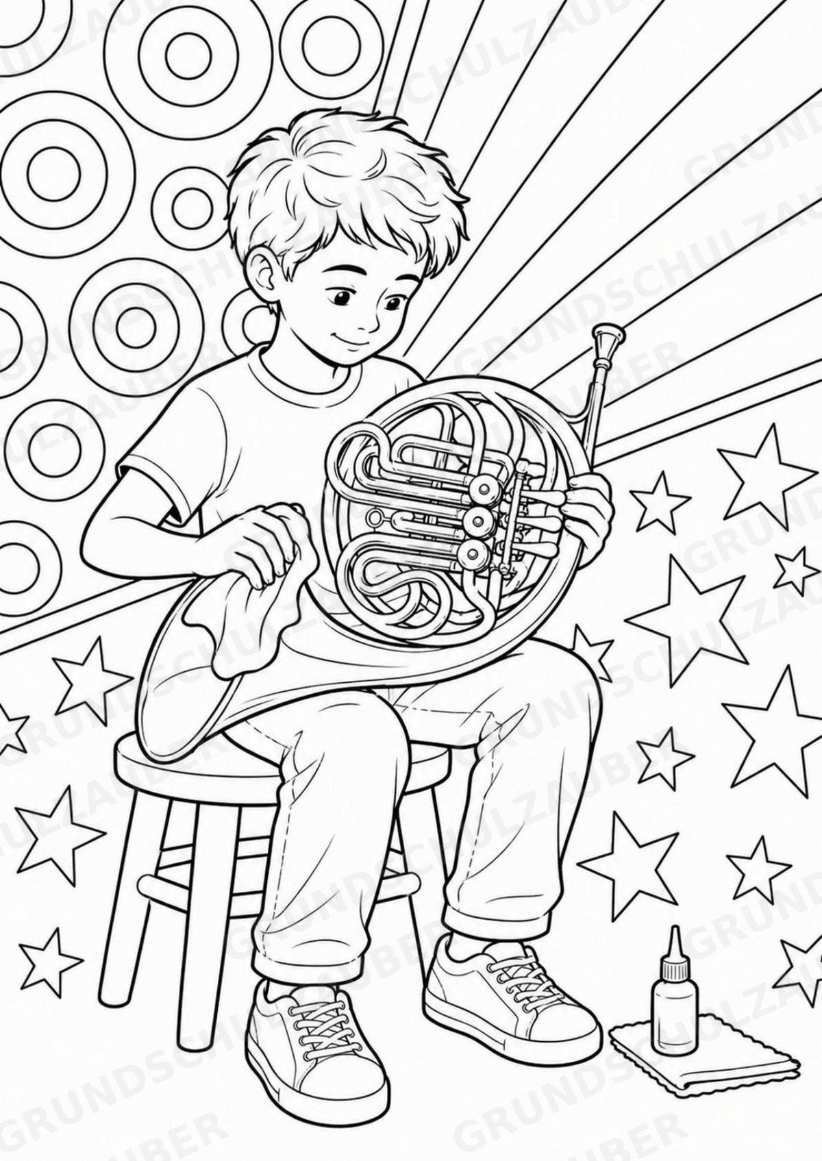 Horn POP Art Ausmalbilder 15 Malvorlagen – Materialseite 11