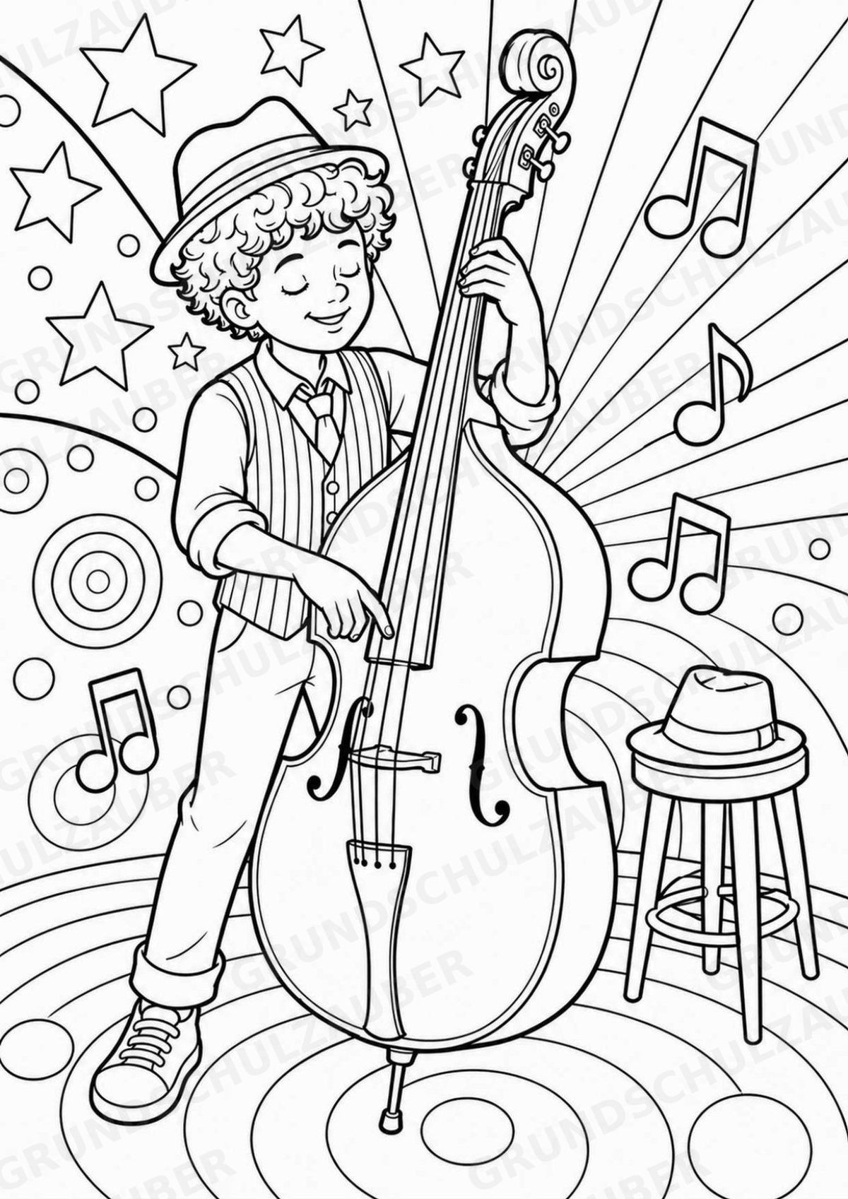 Jazz POP Art Ausmalbilder 15 Malvorlagen – Materialseite 5