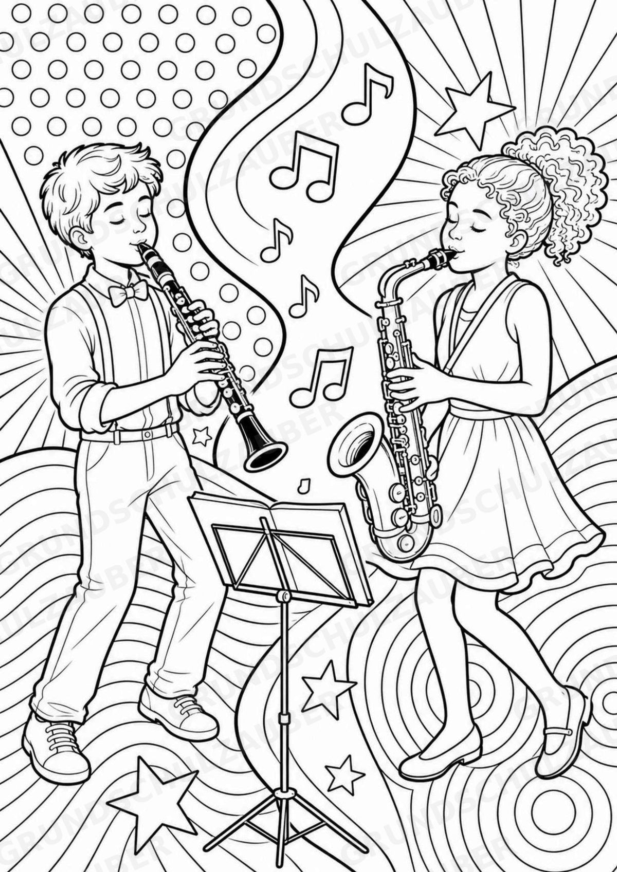 Jazz POP Art Ausmalbilder 15 Malvorlagen – Materialseite 7