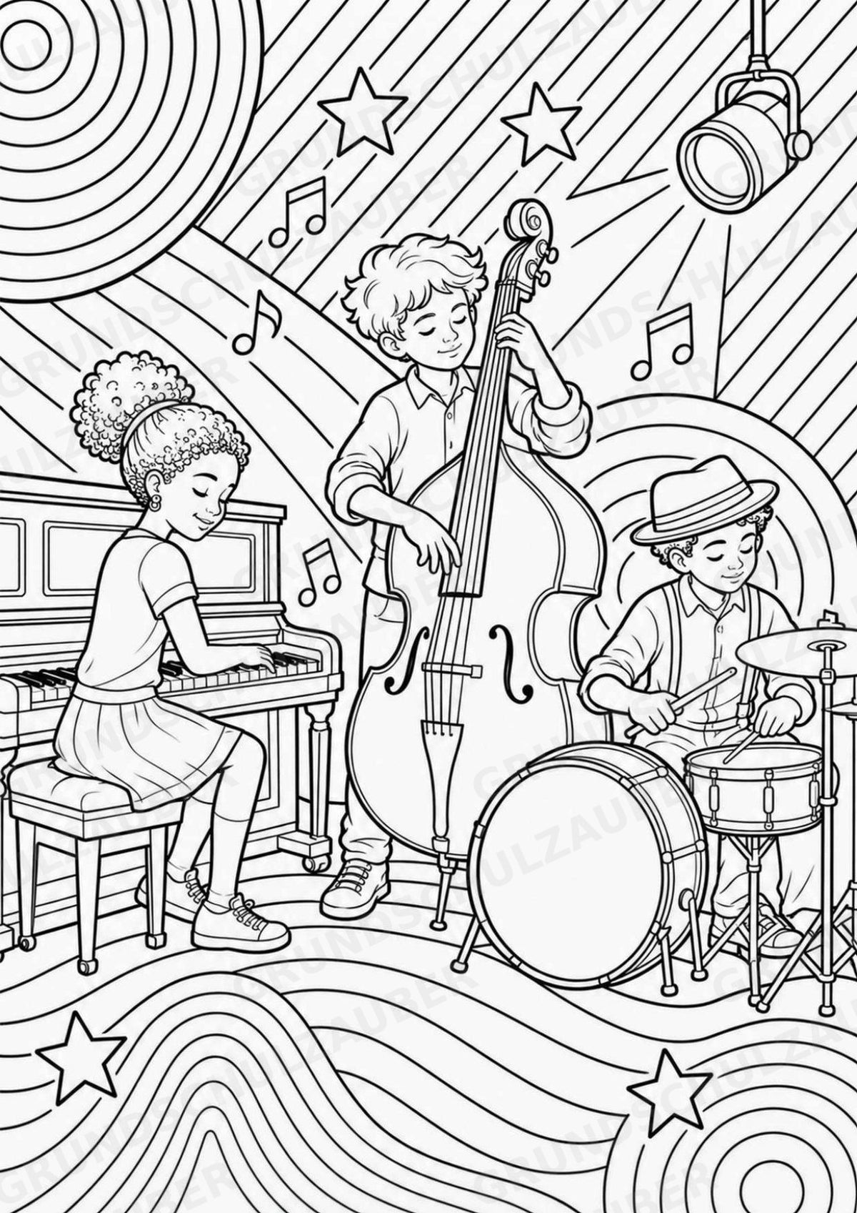 Jazz POP Art Ausmalbilder 15 Malvorlagen – Materialseite 9
