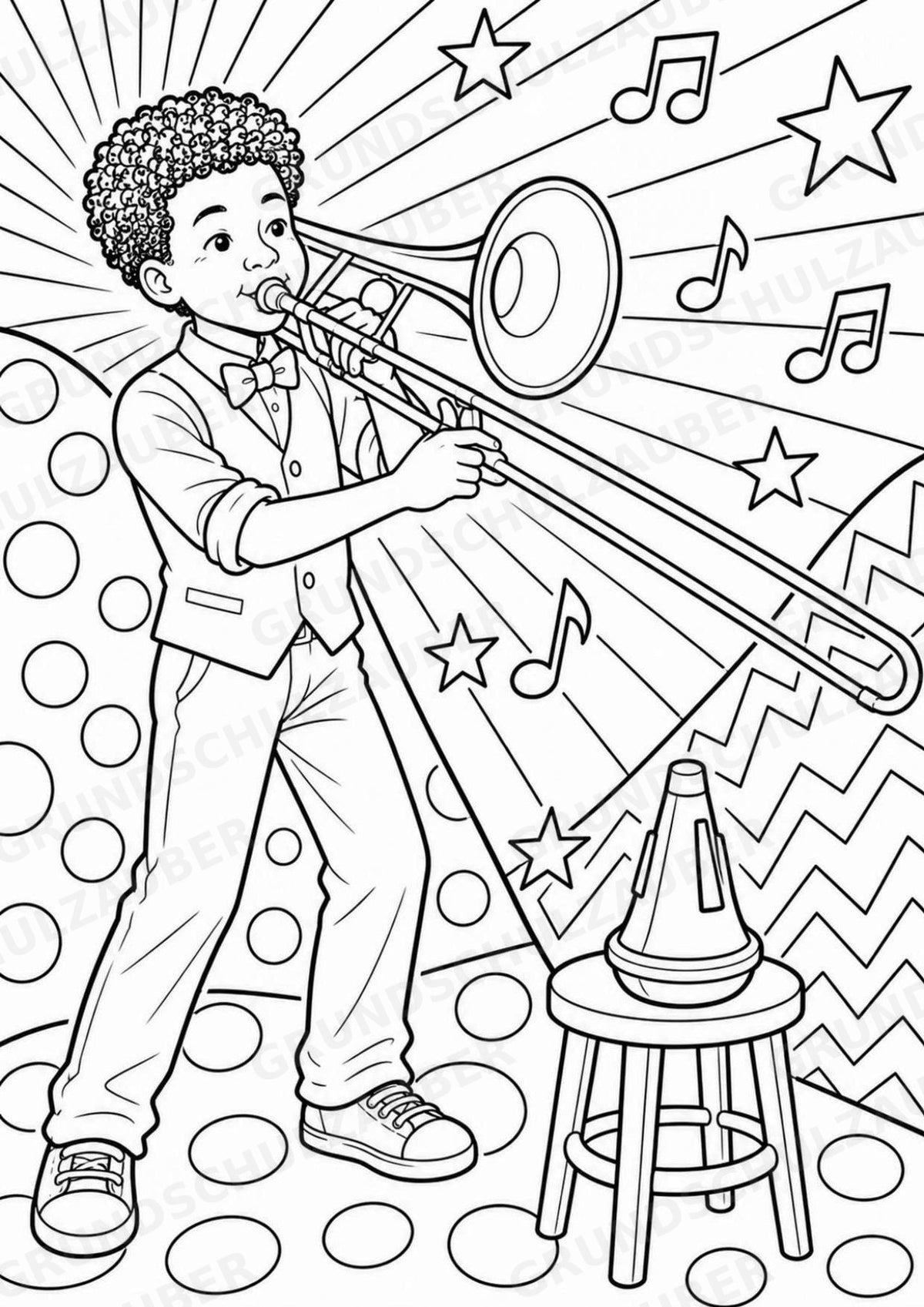 Jazz POP Art Ausmalbilder 15 Malvorlagen – Materialseite 10