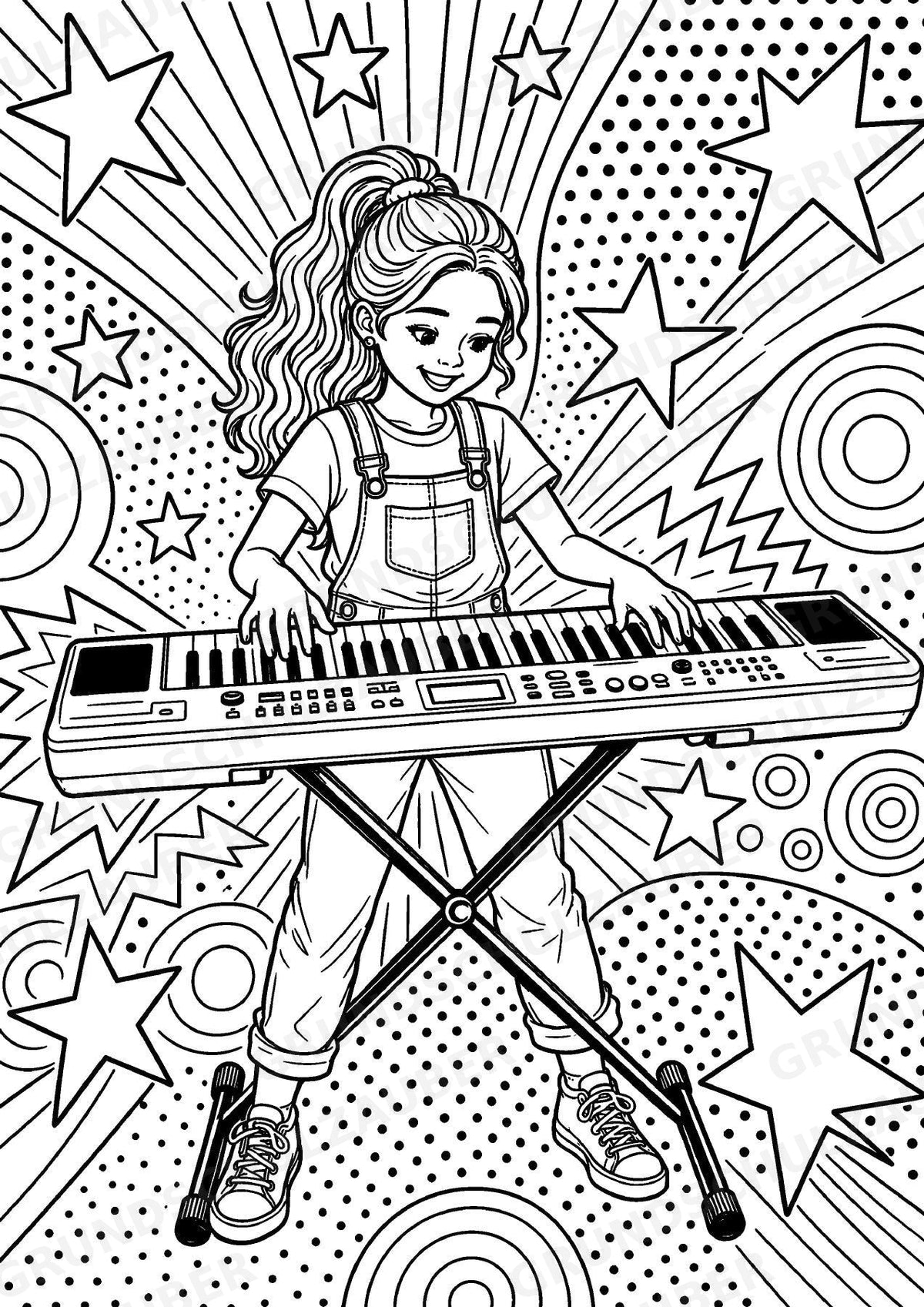 Keyboard POP Art Ausmalbilder 15 Malvorlagen – Materialseite 2