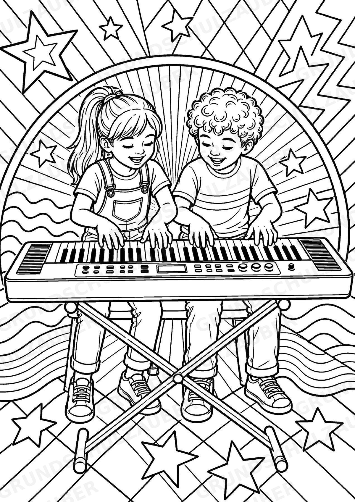 Keyboard POP Art Ausmalbilder 15 Malvorlagen – Materialseite 5
