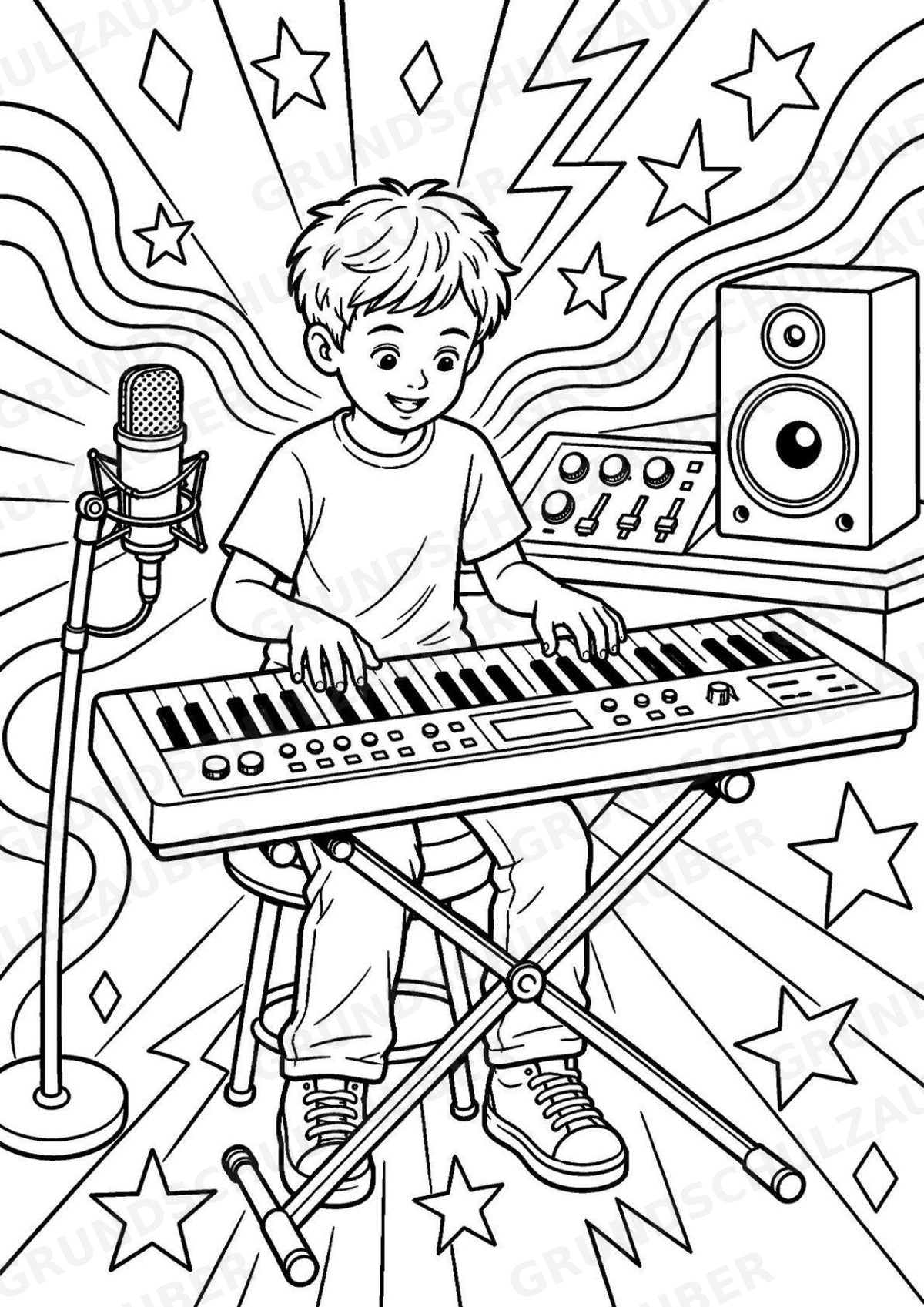 Keyboard POP Art Ausmalbilder 15 Malvorlagen – Materialseite 12
