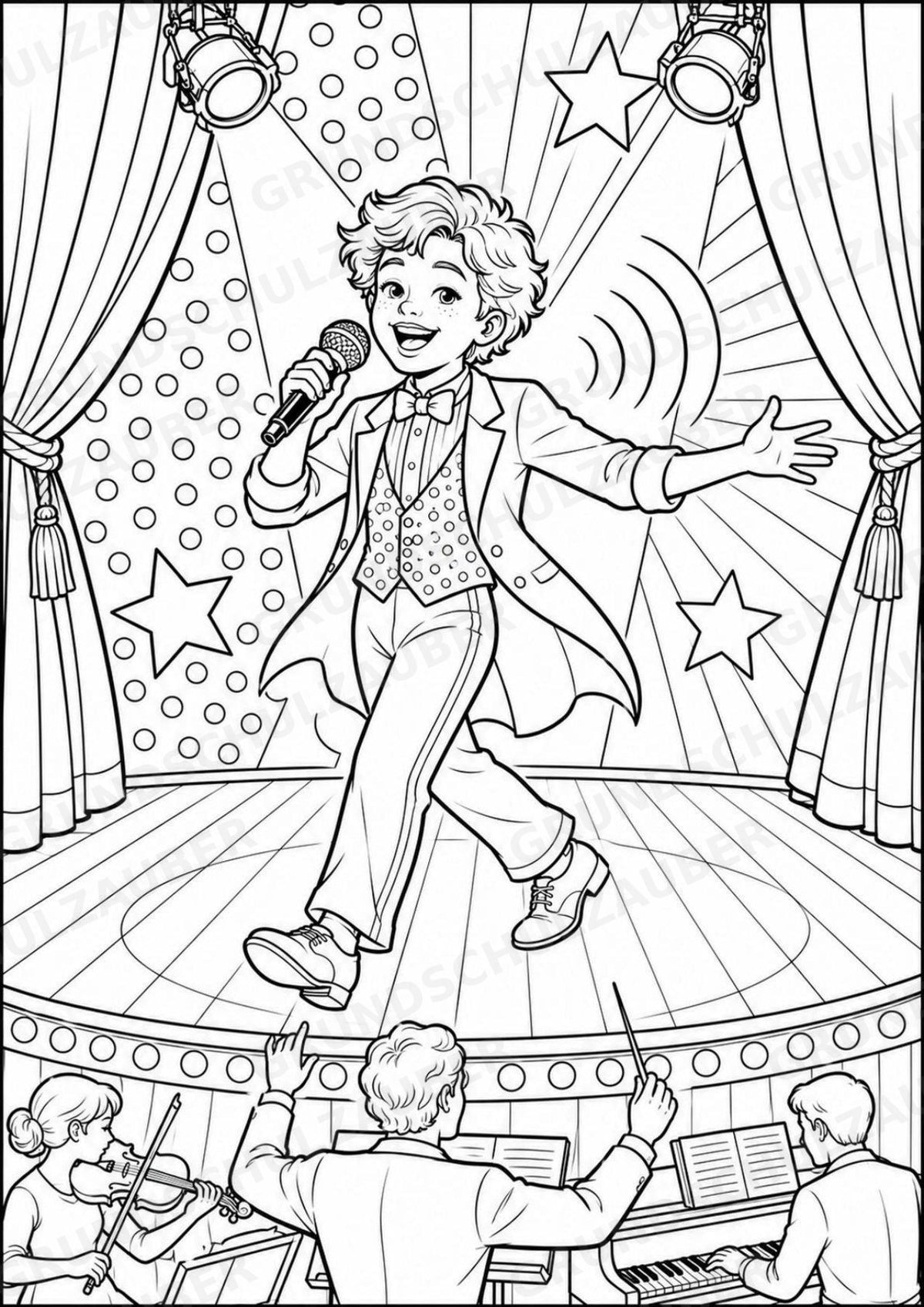 Musicals POP Art Ausmalbilder 15 Malvorlagen – Materialseite 2