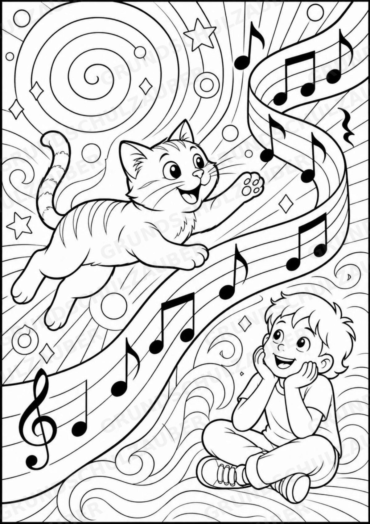 Musiknoten POP Art Ausmalbilder 15 Malvorlagen – Materialseite 12