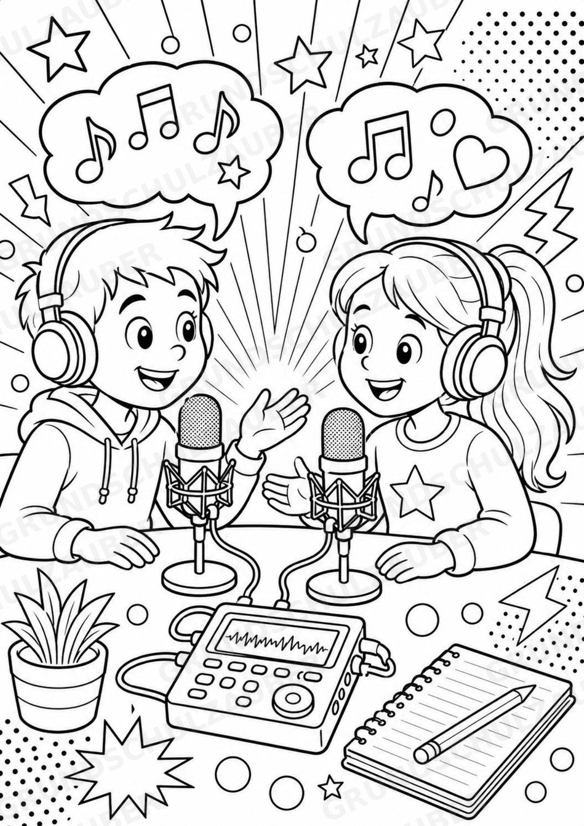 Musikproduktion POP Art Ausmalbilder 15 Malvorlagen – Materialseite 12