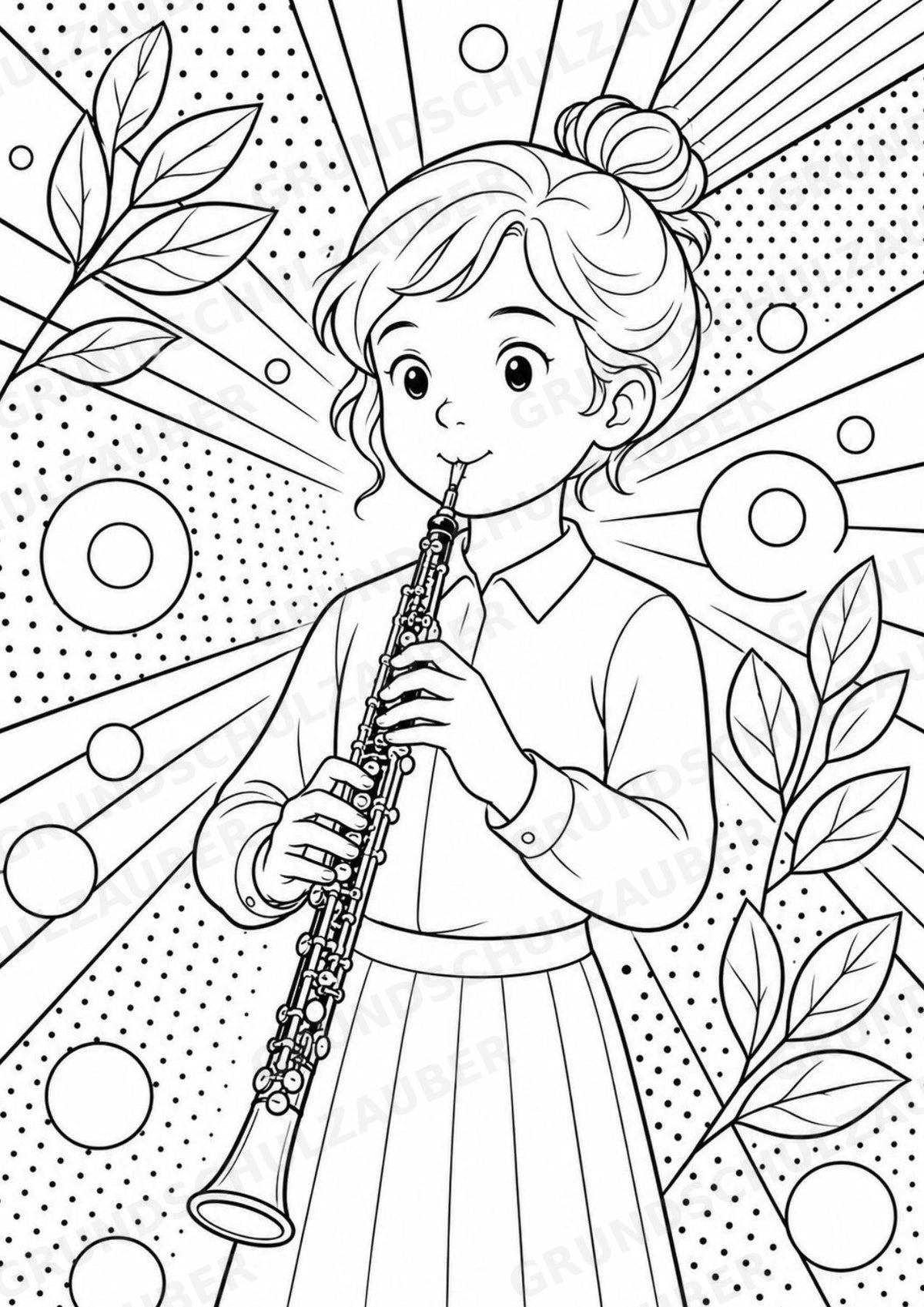 Orchesterinstrumente POP Art Ausmalbilder 15 Malvorlagen – Materialseite 6