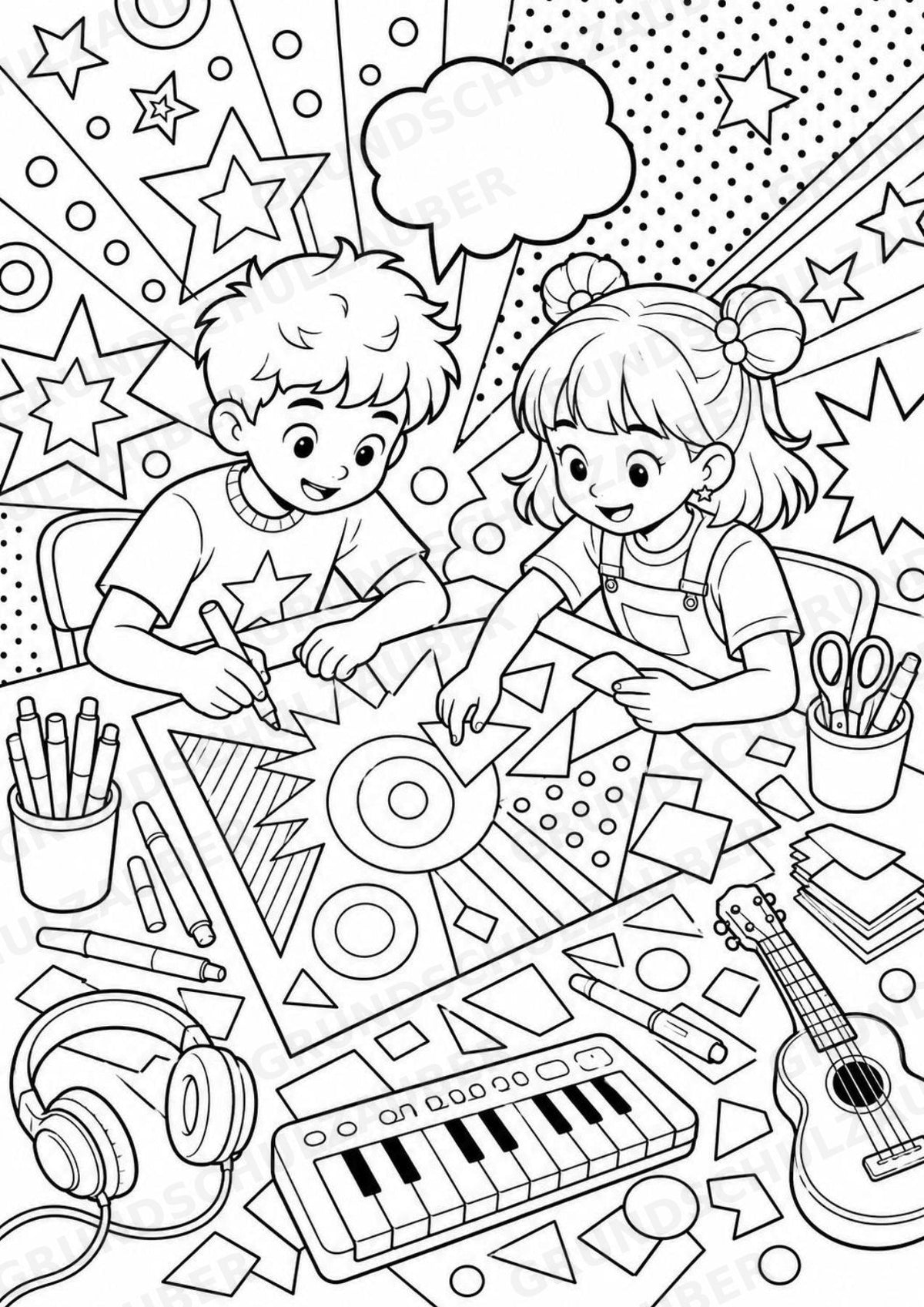 Popstile POP Art Ausmalbilder 15 Malvorlagen – Materialseite 16