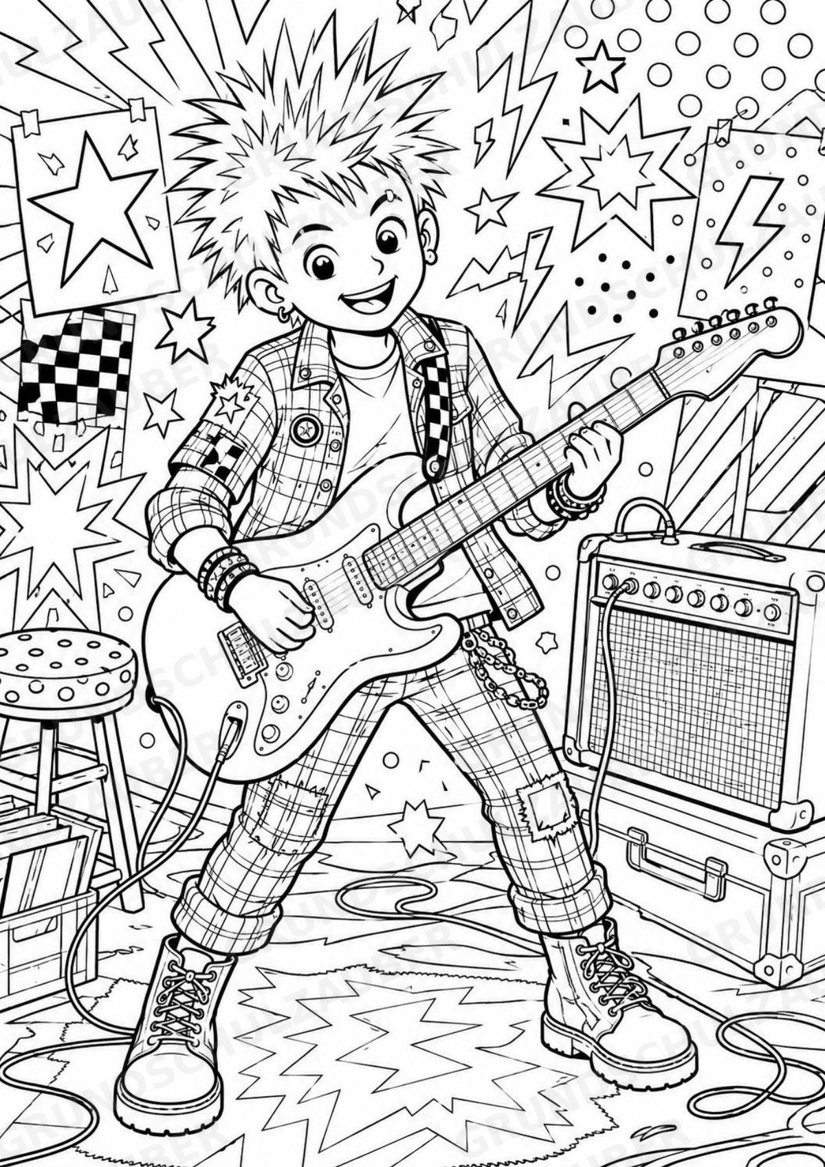 Punk POP Art Ausmalbilder 15 Malvorlagen – Materialseite 3