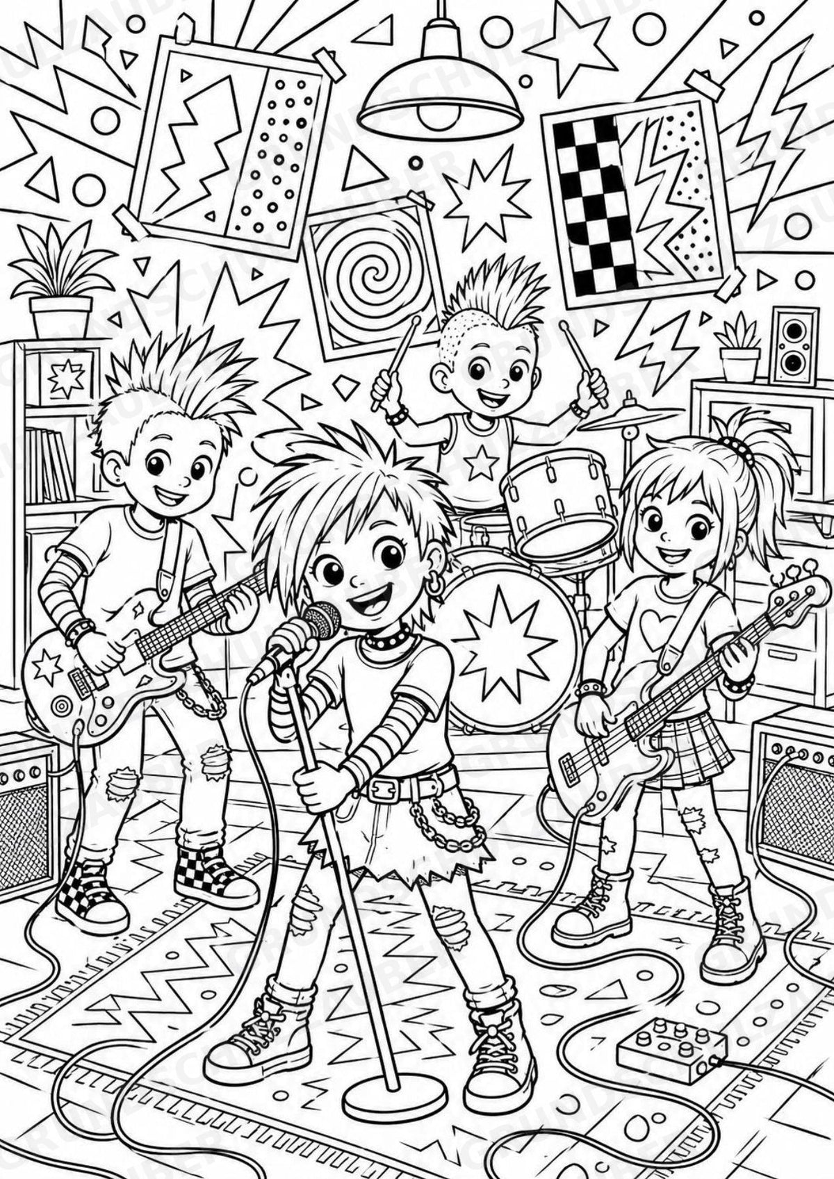 Punk POP Art Ausmalbilder 15 Malvorlagen – Materialseite 6