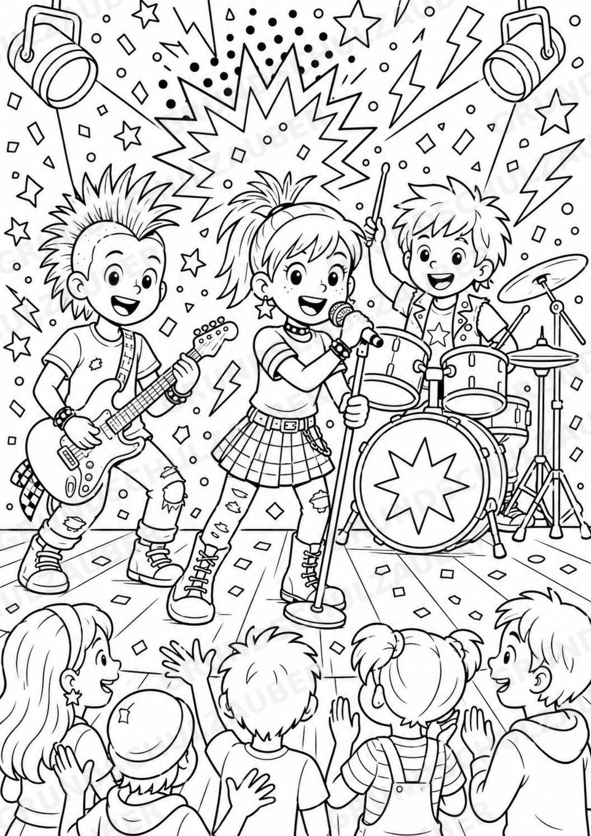 Punk POP Art Ausmalbilder 15 Malvorlagen – Materialseite 7