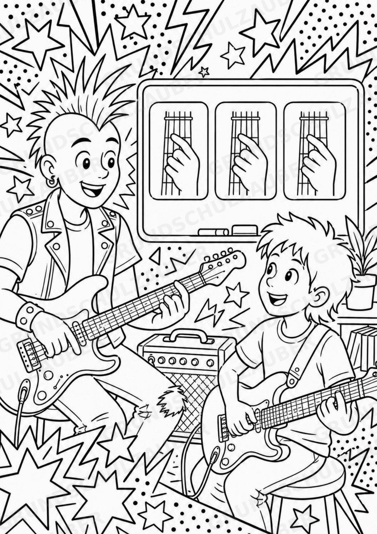 Punk POP Art Ausmalbilder 15 Malvorlagen – Materialseite 10