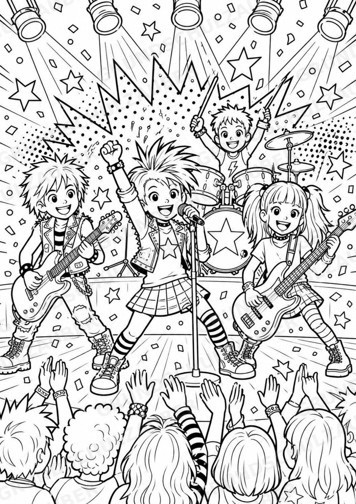 Punk POP Art Ausmalbilder 15 Malvorlagen – Materialseite 13