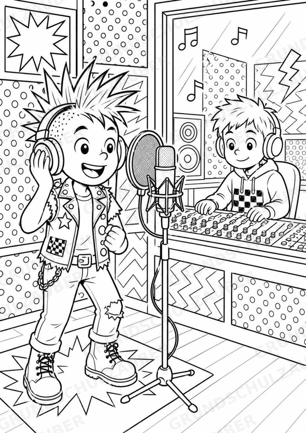 Punk POP Art Ausmalbilder 15 Malvorlagen – Materialseite 16
