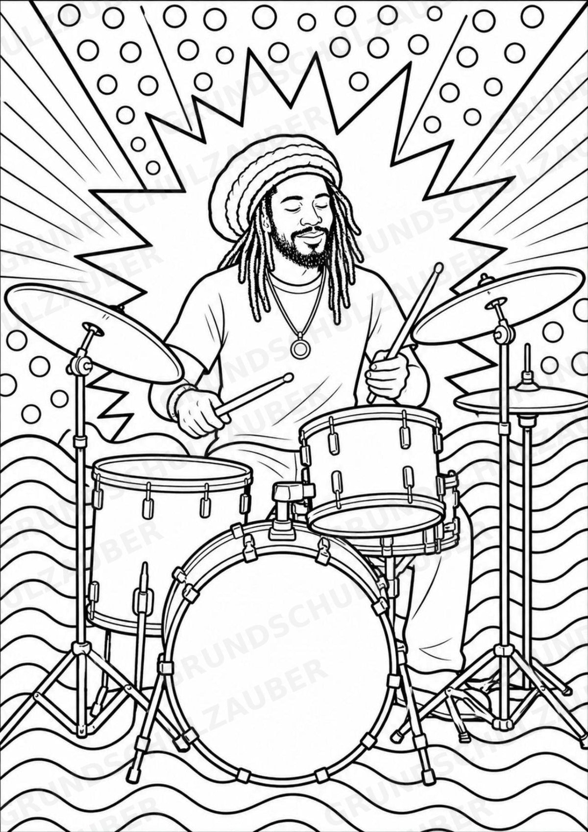 Reggae POP Art Ausmalbilder 15 Malvorlagen – Materialseite 5