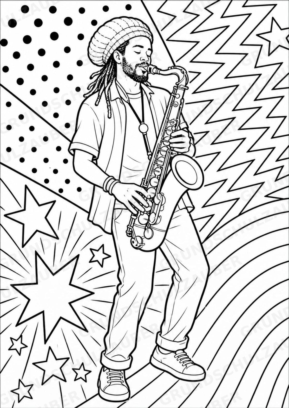 Reggae POP Art Ausmalbilder 15 Malvorlagen – Materialseite 7