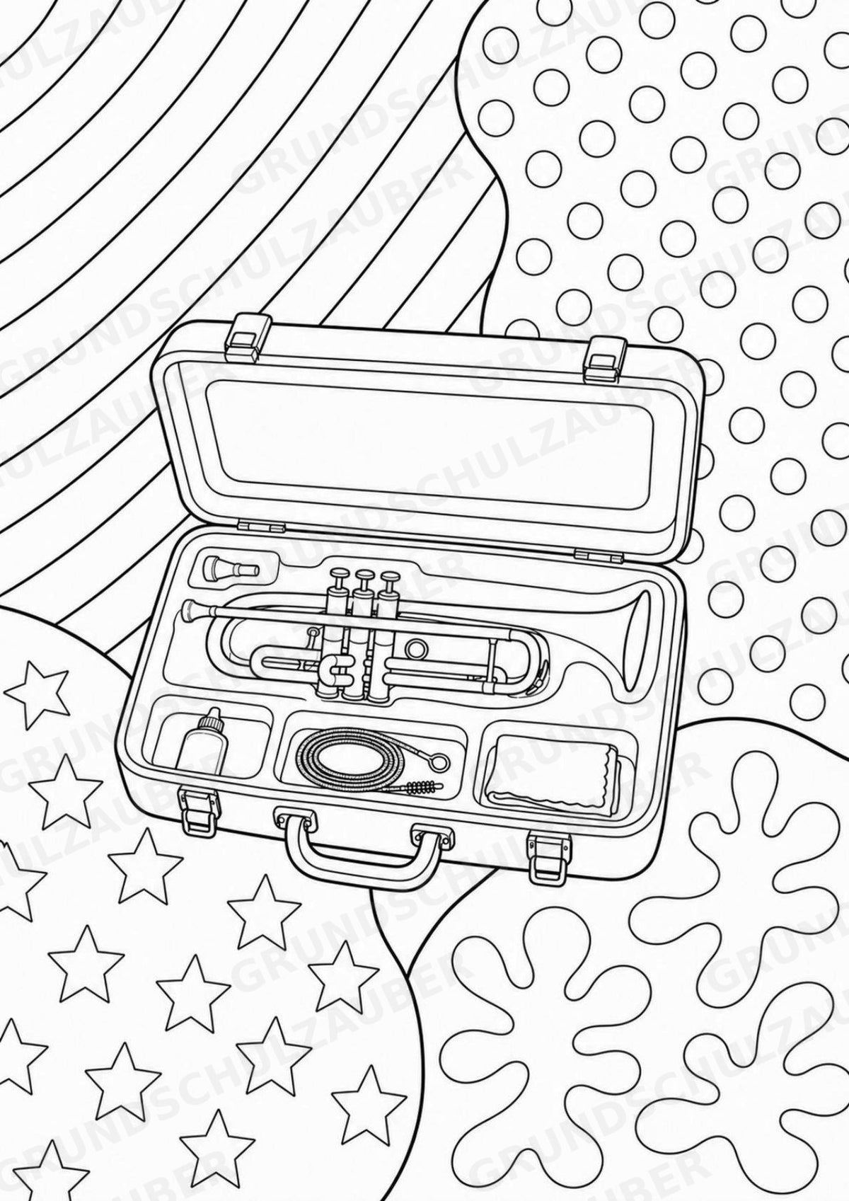 Trompete POP Art Ausmalbilder 15 Malvorlagen – Materialseite 16
