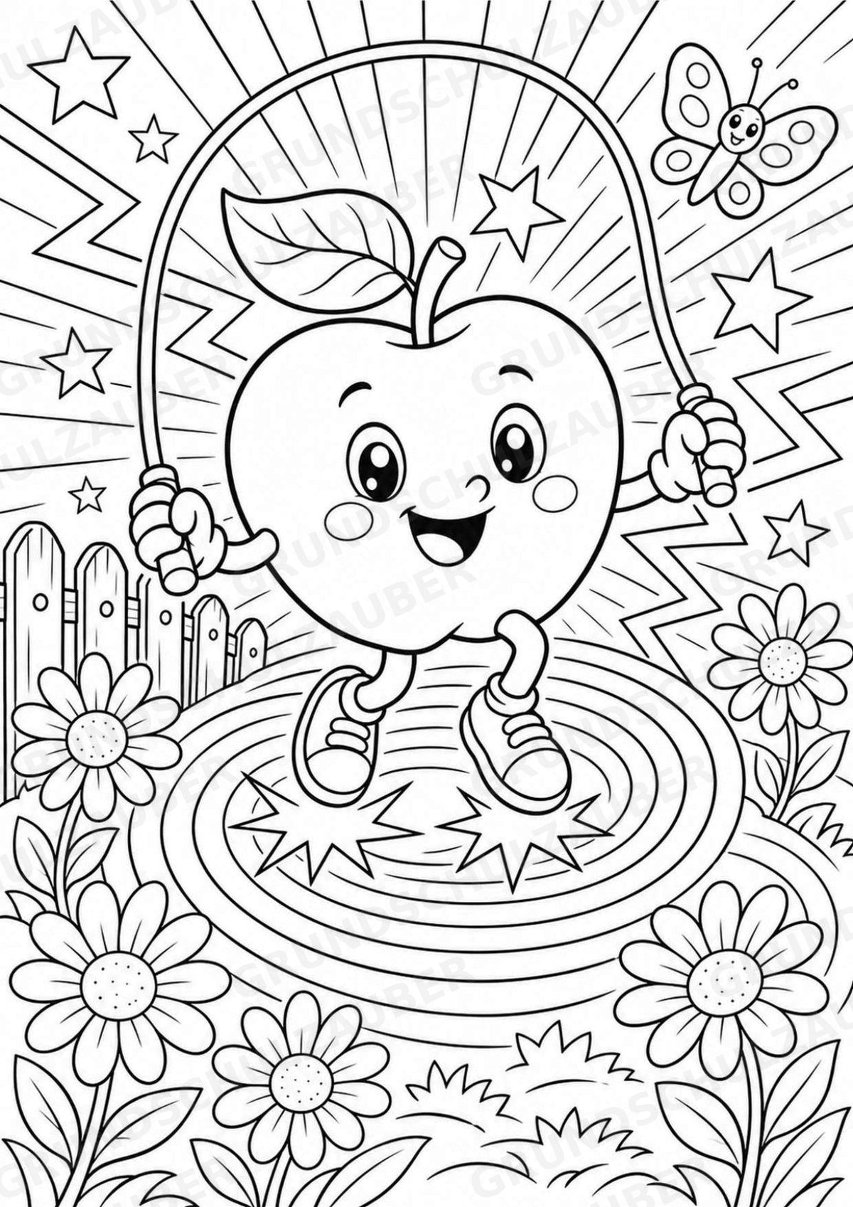 Apfel POP Art Ausmalbilder 15 Malvorlagen – Materialseite 3