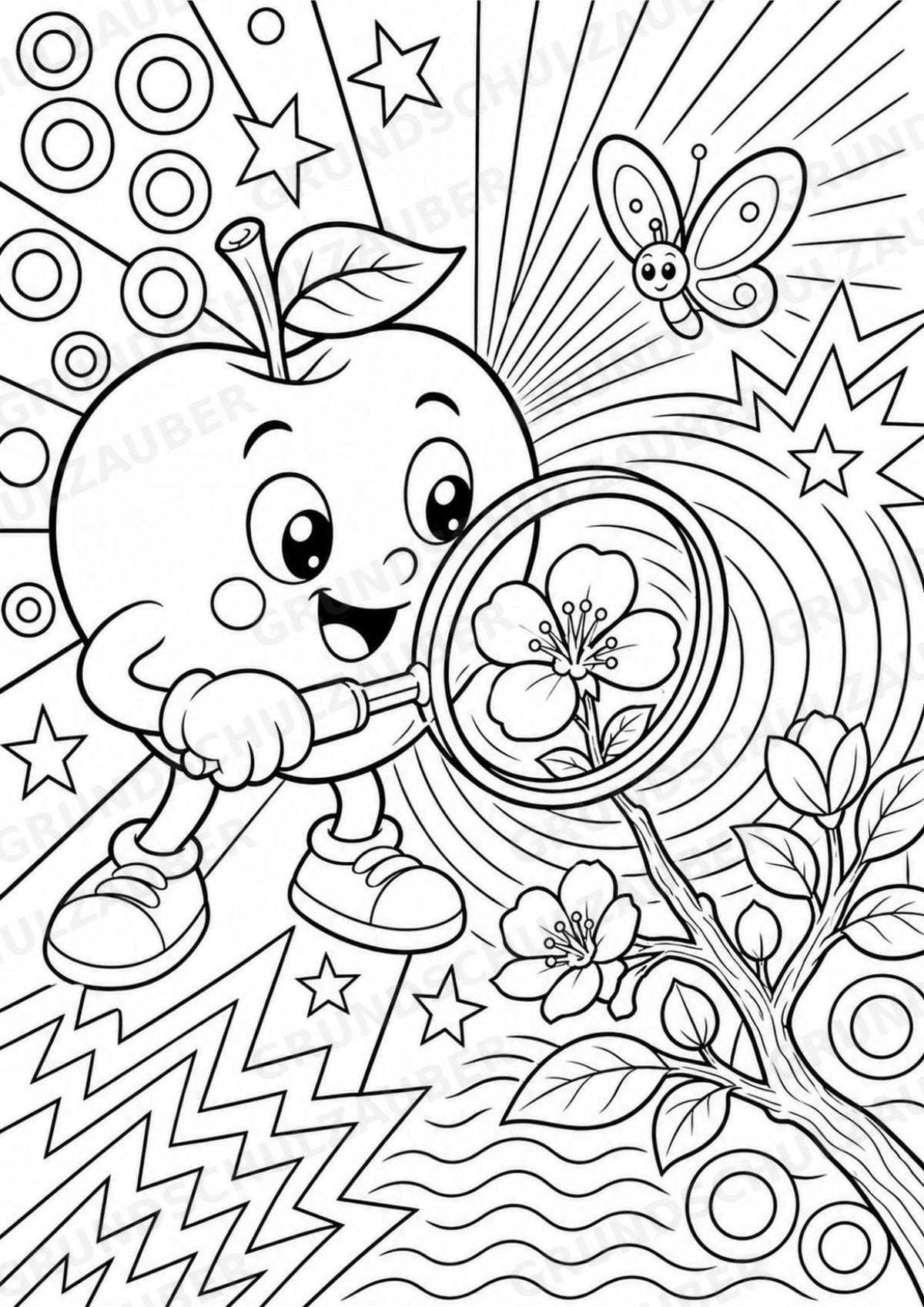 Apfel POP Art Ausmalbilder 15 Malvorlagen – Materialseite 6