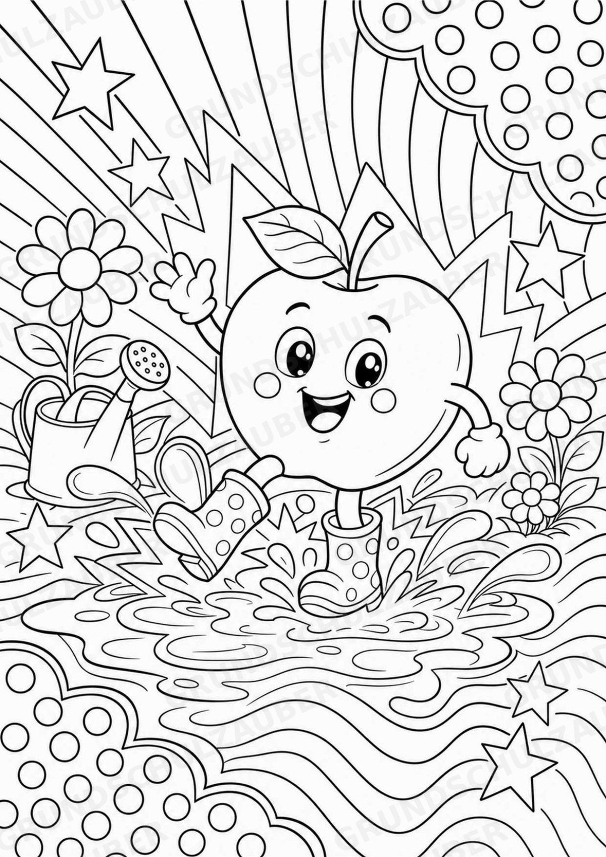 Apfel POP Art Ausmalbilder 15 Malvorlagen – Materialseite 7